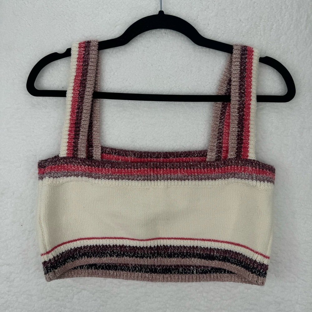 Free People Ivory Berry Combo In the Sun Brami Crop Top Crochet Knit Large NWT - Picture 11 of 11